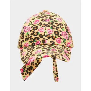 Betsey Johnson PRINTED BASEBALL HAT WITH BOW TIE ROSE