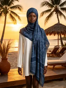 Spring Summer Fashion Plant Print Long Scarf Shawl, Versatile Multi-Use Wrap for Daily Wear, Office, Vacation, Stylish Accessory