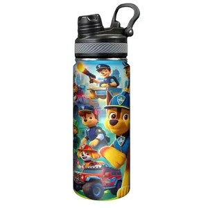 1pc 18oz paw patrol Tumbler - Stainless Steel Double-Wall Vacuum Insulated Water Bottle with Lid, Vibrant Cartoon Design, Perfect for Outdoor Adventures & Everyday Use