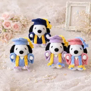 Snoopy Inspired Graduation Crochet Doll, Amigurumi Dog Plush, Class of 2026 Keepsake Gift