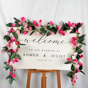 Forest Style Artificial Rose Hydrangea Vines, Wedding Arch Background Wall Decor, Table Centerpiece, Realistic Fake Flowers