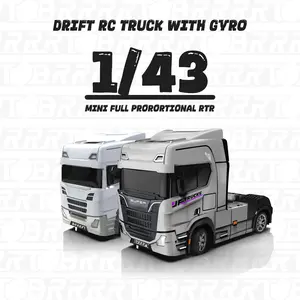BRRRRT 1/43 Full Proportional Drift RC Truck with Gyro,High-Speed Remote Control Car for Kids and Adults,4WD Off-Road Toy Vehicle