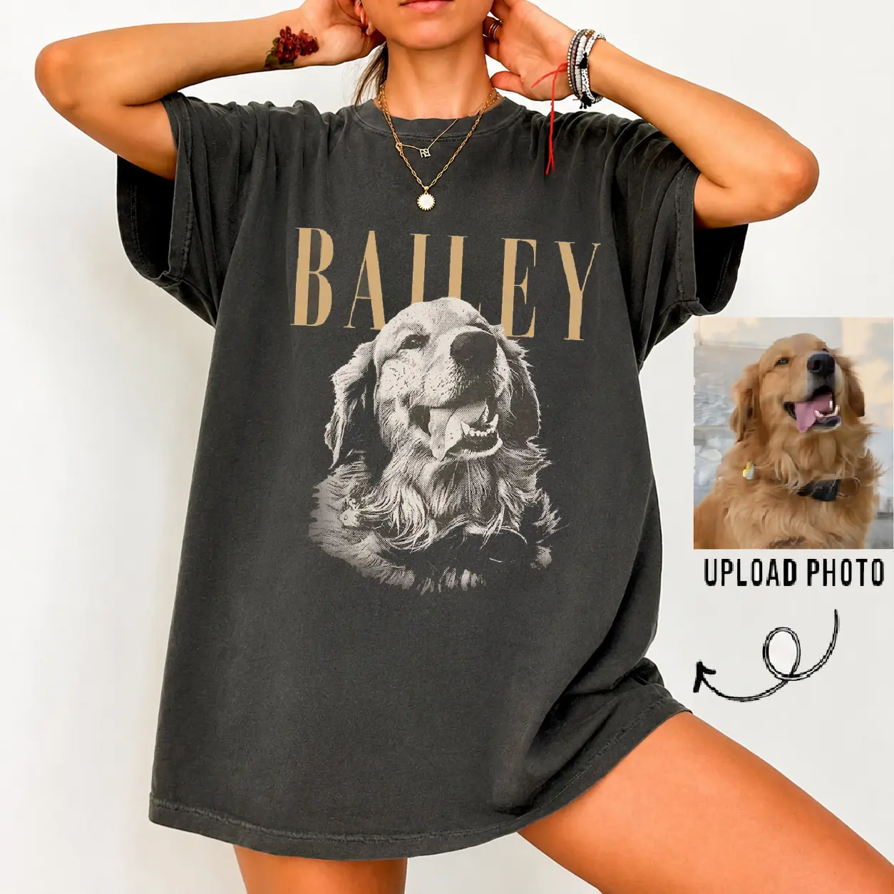 Custom Pet Photo And Name Unisex Shirt, Personalized Comfort Colors Pet Shirt, Customized Picture Dog Shirt, Dog Lover Gift, Cat Mom Gift, Pet Loss Gift