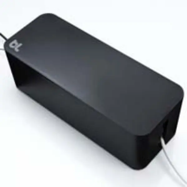 Electriduct PD-BLL-CBX-BK Blue Lounge Cable Box - Black, Desk Organizer for Organizing Cables (Computers & Office Equipment Accessory), Organize Cables