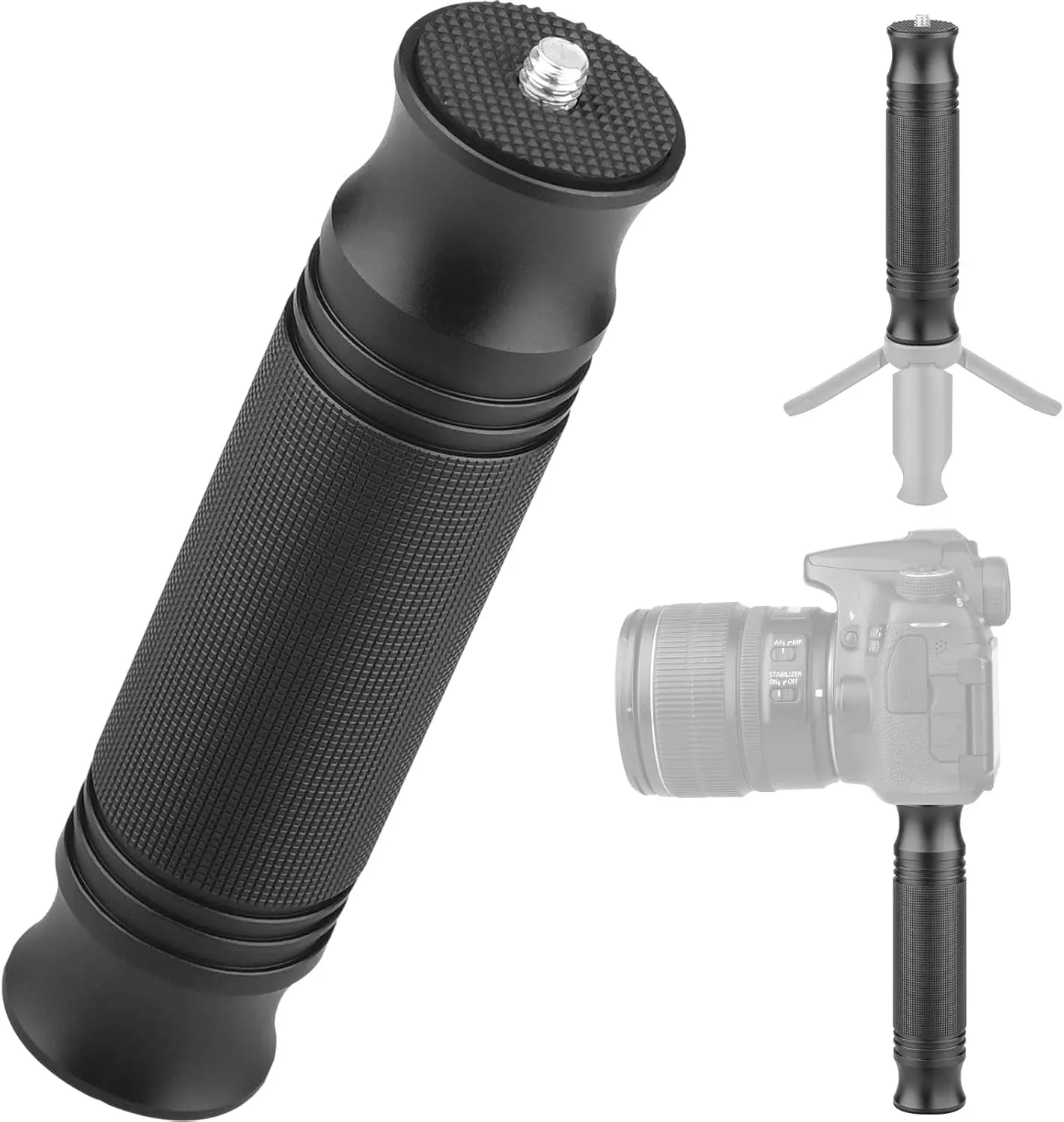Camera Handle Grip Support Mount Universal Handlegrip Camera Stabilizer with 1/4 inches Male Screw for Digital Video Cameras Camcorder Action LED Light Phone
