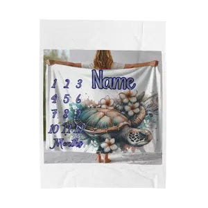 Sea turtle Personalized milestone blanket