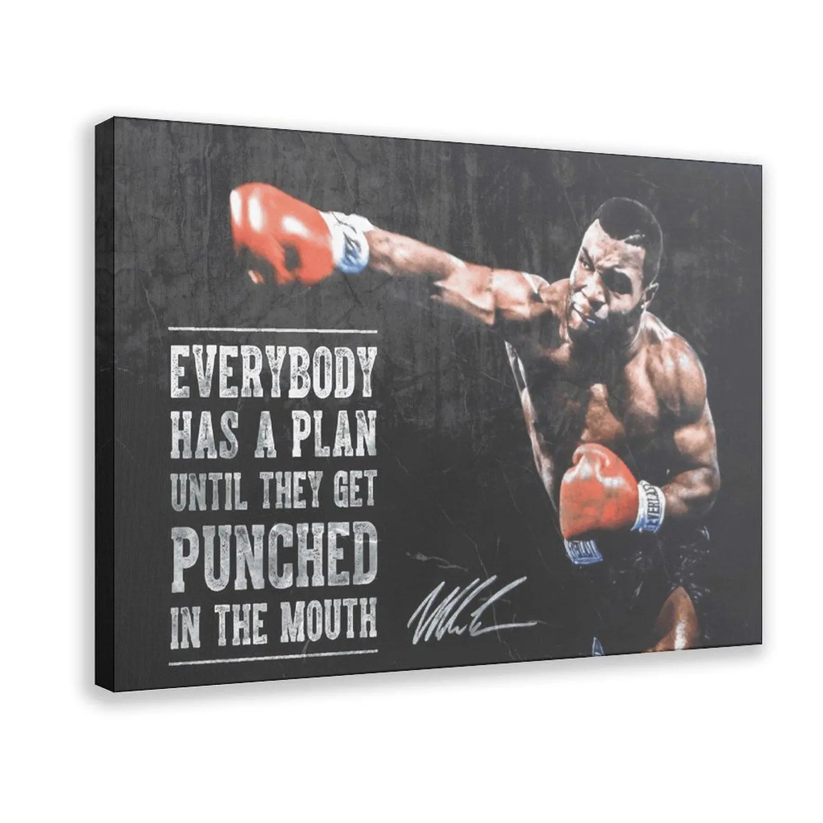 Mike Tyson Quote Canvas – “Everyone Has A Plan…” Wall Art, Boxing Legend Print, Gym Motivation Poster, Fighter Decor, Gift for Him