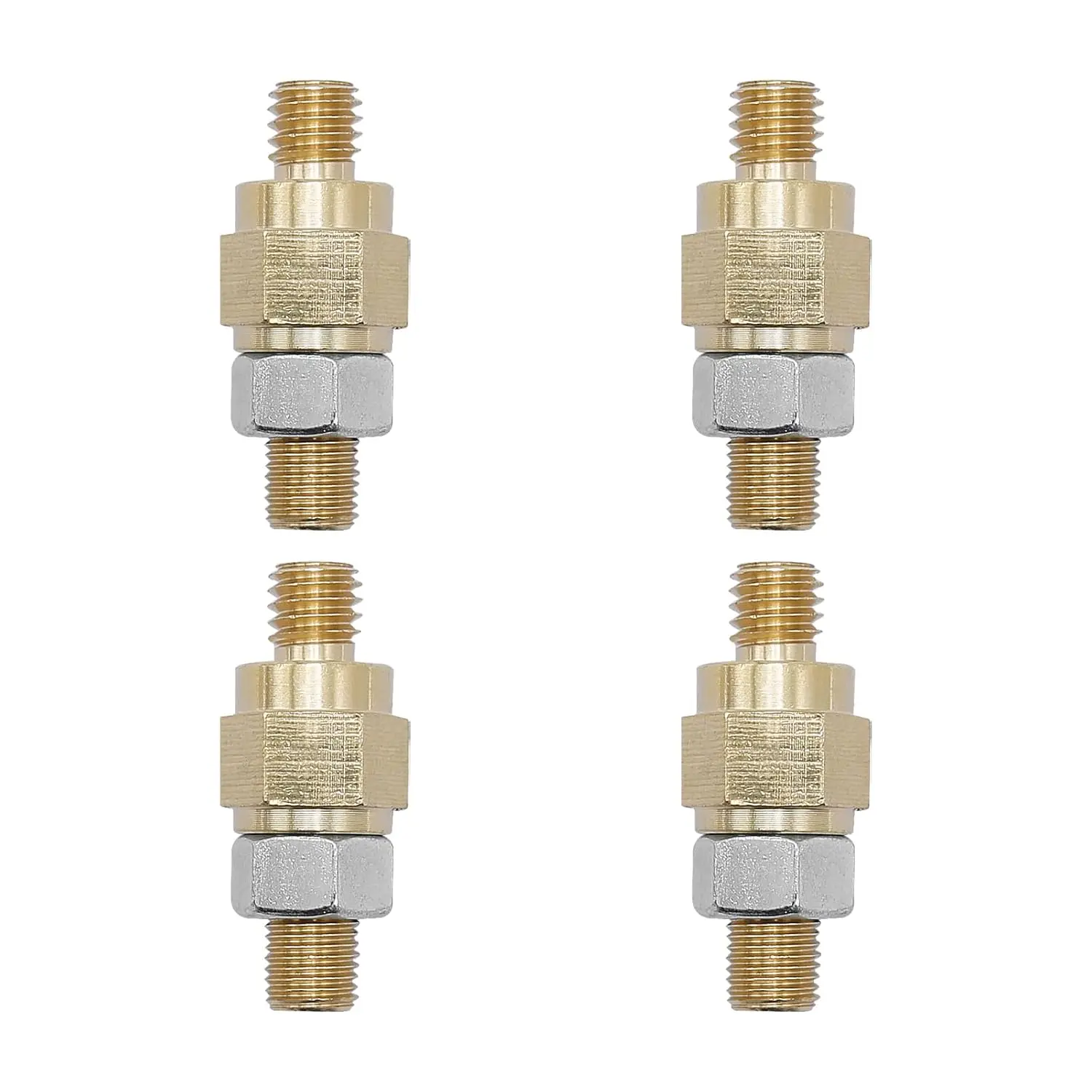 Sturdy Rust-Resistant Solid Brass Side Post Battery Terminal Bolts - 3/8-16 Stud 4 Screws, Extended Replacement for GM Trailers Brake Controls (4 Pack)