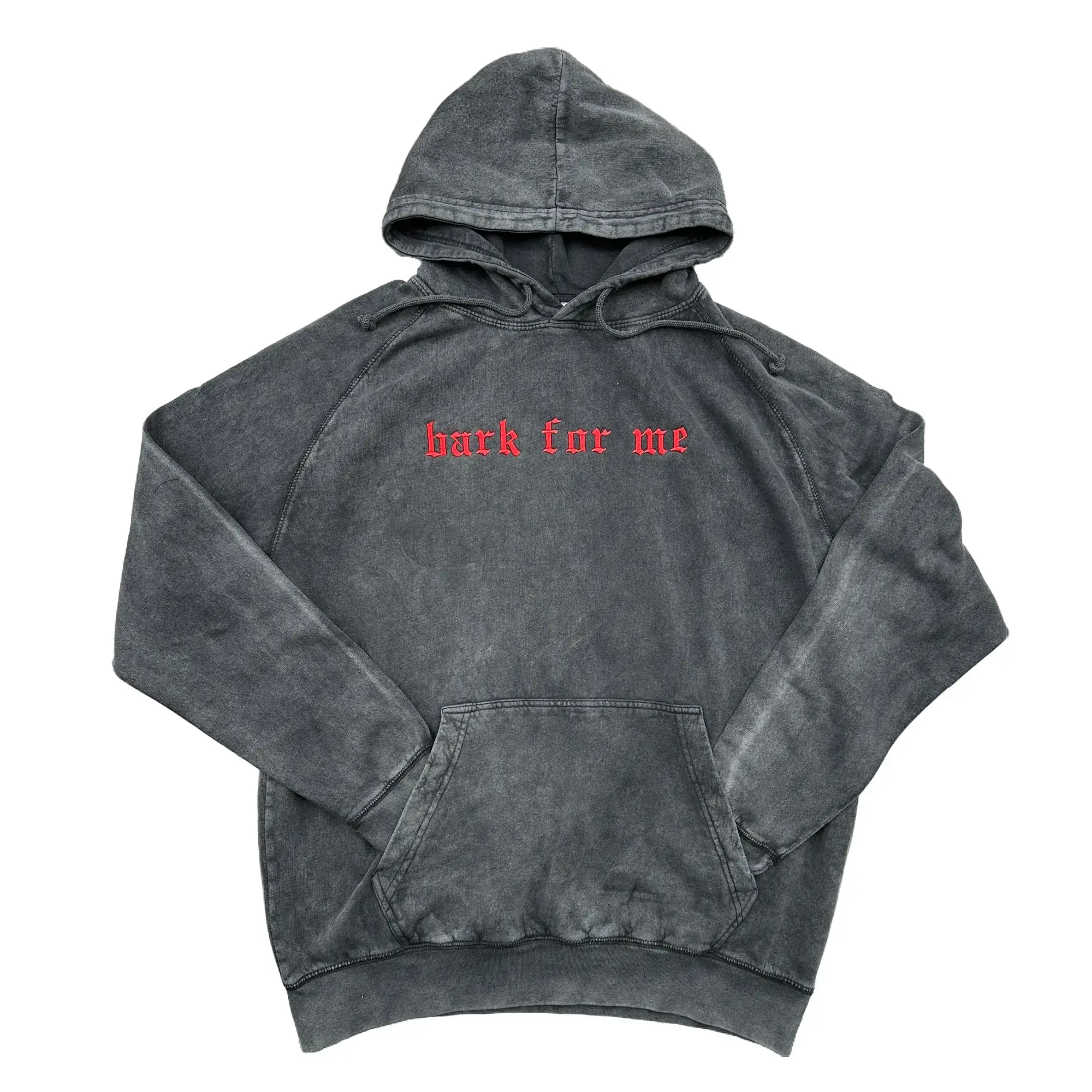 Embroidered Bark For Me Vintage Embroidered Hoodie, Gamer Sweatshirt, Gift for Him, Alt Fashion, Streetwear Casual Pullover Sweatshirts Embroidery Everyday Unisex