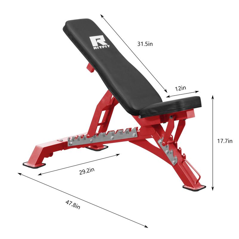 RITFIT Adjustable Weight Bench for Full Body Workouts, Incline, Decline, and Flat Settings - 1300LB Capacity Adjustable Foldable Adjustable Incline Home Gym Equipment Home Fitness Equipment RITFIT Adjustable Weight Bench for Full Body Workouts, Incline, Decline, and Flat Settings - 1300LB Capacity Adjustable Foldable Adjustable Incline Home Gym Equipment Home Fitness Equipment