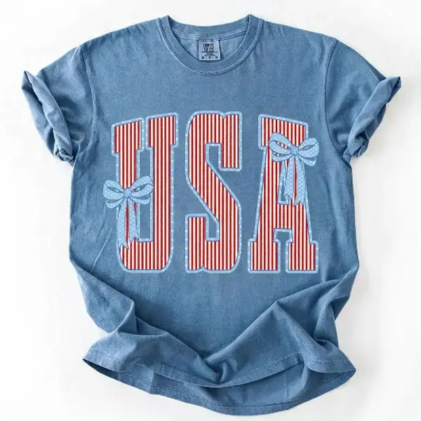 Comfort Colors USA Shirt, 4th of July Patriotic Tee, Vintage America Graphic T-Shirt, Fourth of July Independence Day Shirt, Red White Blue Summer Gift Tee -DPCLICK