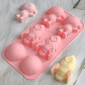 1pc of Silicone Mold with a Space Theme, Featuring Planet, Rocket, And Astronaut Shapes for Cake And Pudding Baking, Cake Decoration Tool