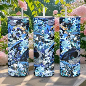 20oz Stainless Steel Tumbler, 1 Count Shadow Milk Cookie Pattern Insulated Water Bottle, Stainless Steel Thermos, Stainless Steel Flask, Drinking Cup for Home Office School, Boyfriend Gift, Drinkware, Summer Cool Bottle