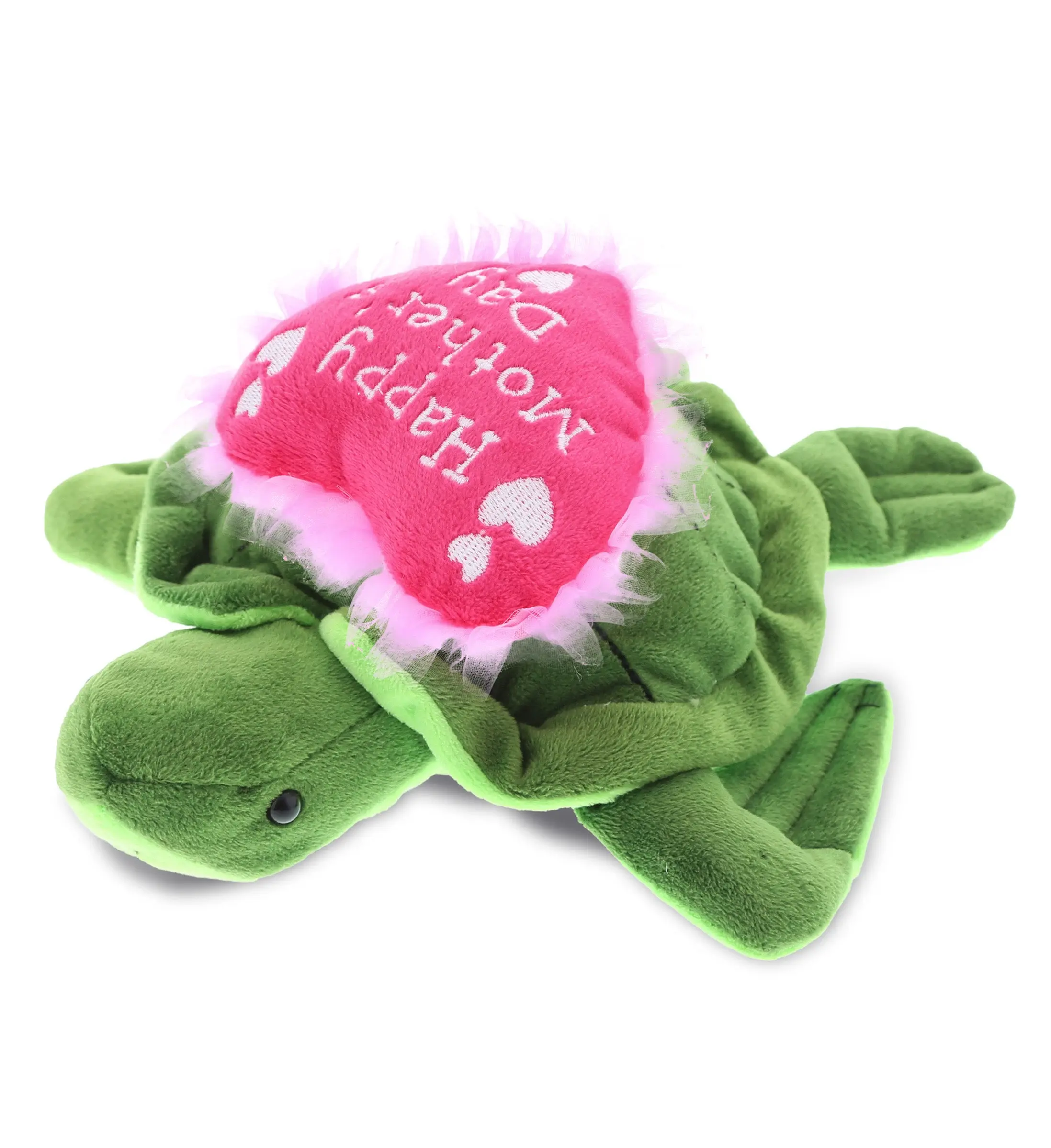 DOLLIBU 6" Unisex Stuffed Turtles Heart Pillow - Hypoallergenic Plush Fur Fabric, Soft Touch, 3.5" Tall, Mother's Day Surprise Gift for Mom & Step Mom, Sentimental Bed Stand Decor