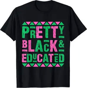 100% Cotton Vintage Alpha Pretty Black And Educated Alpha Hand Sign 1908 T-Shirt