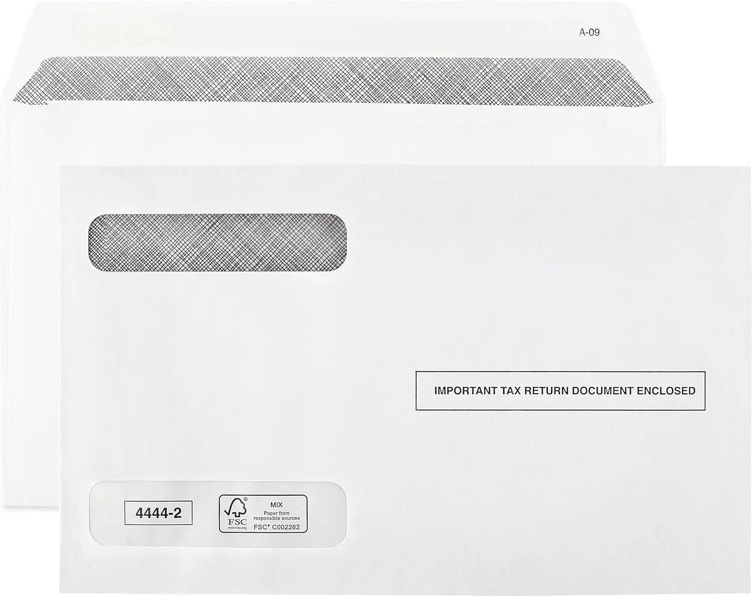 Tax Envelopes Designed for W2 Forms 4 Up Horizontal Format Double-Window Self-Seal Security Envelopes 25 Pack