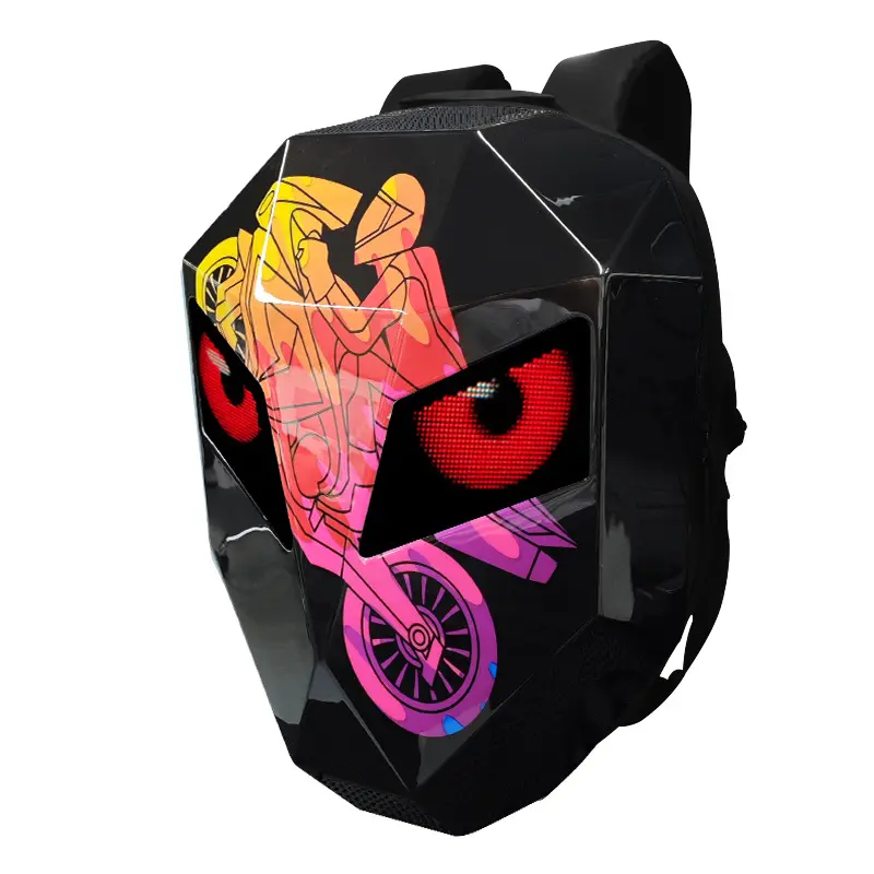 LED cycling backpack, Iron Man cool motorcycle backpack sports personality DIY knight backpack
