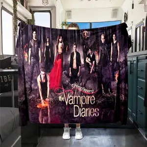 The Vampire Diaries (10) Printed plush blankets are suitable for all seasons, soft and comfortable for sofas, mattresses, offices, outdoor use, camping, travel, and home use. Perfect for Black