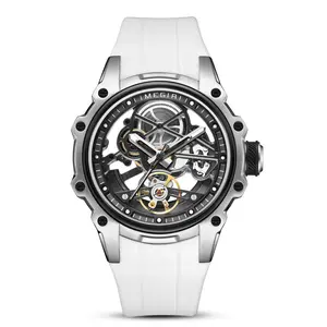 V-042 Men's Stainless Steel Skeleton Automatic Luminous Open Dial Watch - Fashionable Business Sports Style, Roulette Wheel Quartz, Waterproof, Guys Gifts, Men's OOTD Outdoor Fun Fashion Accessories men