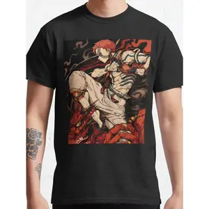 Akaza Upper Moon 3 T-Shirt, Demon Slayer Infinity Castle Arc Graphic Tee, Anime Shirt, Soft Cotton Streetwear Clothes, Unisex Manga Apparel, Gift for Demon Slayer Fans Crewneck Classic