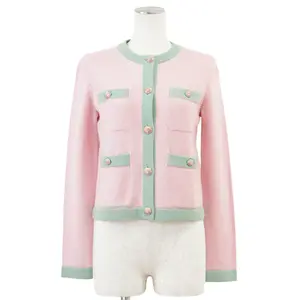 Pre-owned CHANEL Cashmere Small Leather Goods P76463 Knit Cardigan