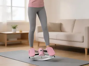 Adjustable Rocking Stepper Exercise Machine, Compact Swing Step Fitness Equipment with Anti-Slip Pedals