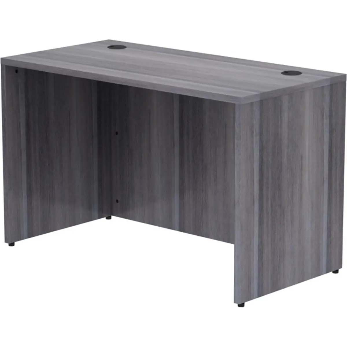 212 MAIN Sturdy Computer Desk - Weathered Charcoal L-Shaped Office Desk with Laminate Top, Cord Holes, 48x24x29.5 in.