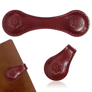 Personalized Magnetic Leather Bookmark, 26 Letters Customized Initial Book Markers Multi Functional Cute Book Mark Meaningful Gift for Women Teachers, Book Lovers (Red)