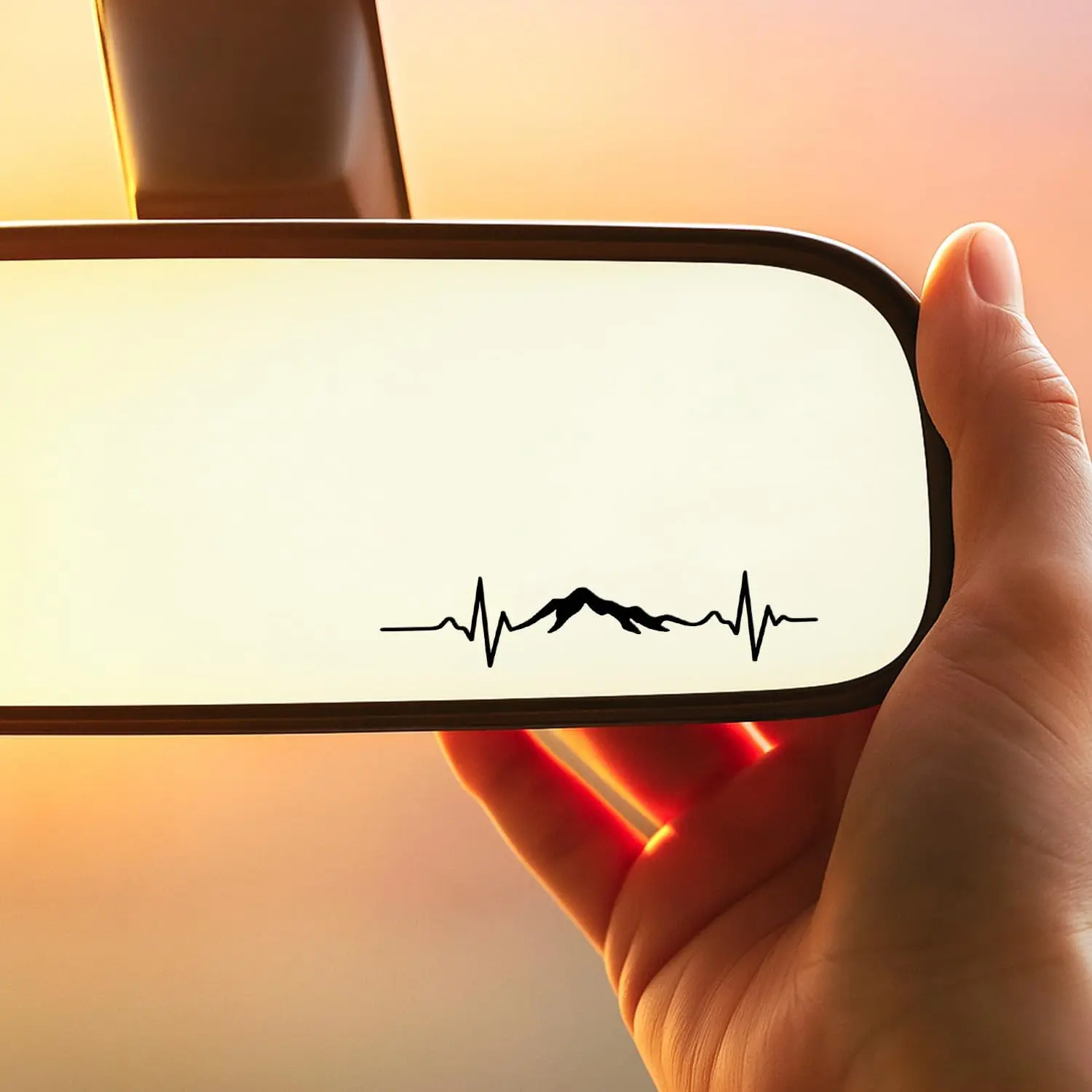 Mountain Heartbeat Car Sticker 3PCS Adventure Vinyl Decal for Rearview Mirror, Window, Laptop, Water Bottle Outdoor Hiking Nature Lover Waterproof Mountain Range Stickers for SUV, Jeep, Camper