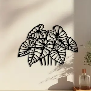 1pc Monstera Leaf Metal Wall Art, Monstera Leaf Statue Mural, Perfect for Living Room Wall, Bedroom Wall, Office Wall, Mother's Day Decor, Ideal Gift for Plant Lovers, Powder-Coated Metal