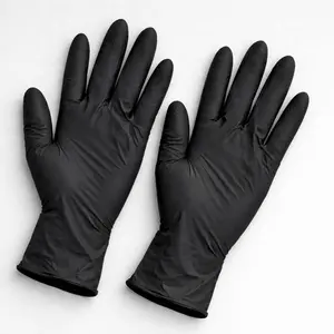 Nitrile Black All-Purpose Powder-Free Disposable 4 Mil Thick Gloves - 100/Box