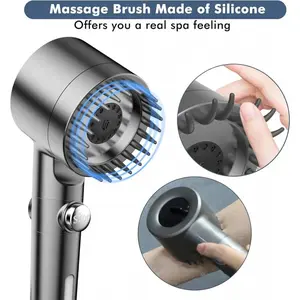 Filtered High Pressure Shower Head with 5 Replaceable Filters, 3 Spray Modes, Detachable Handheld Shower for Hard Water Massage Handheld Shower brush bean blaster