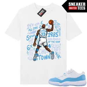 AJ11 Low University Blue Match Shirt, MJ Dunk Graphic Tee, 90s HipHop Tee, Unisex T-Shirt, Cozy Gift