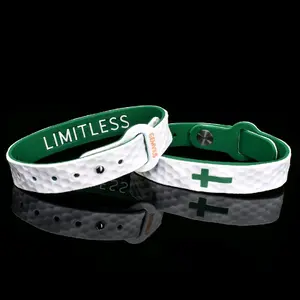 Gemvius Limitless Golf Ball Faith Bracelet - Size Adjustable - Golf Ball Dimple - Augusta Green