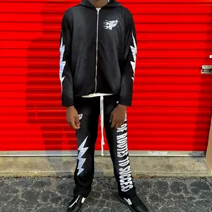 PORTS “BLACK” Zip-up/Sweatpants Set