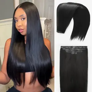 Mscoco Human Hair Clip In Extensions Seamless And Invisible Edge Yaki Straight/ Body Wave/ Silky Straight Real Human Hair Clip In Quick Weave No Salon Needed 7pcs/pack Easy To Install