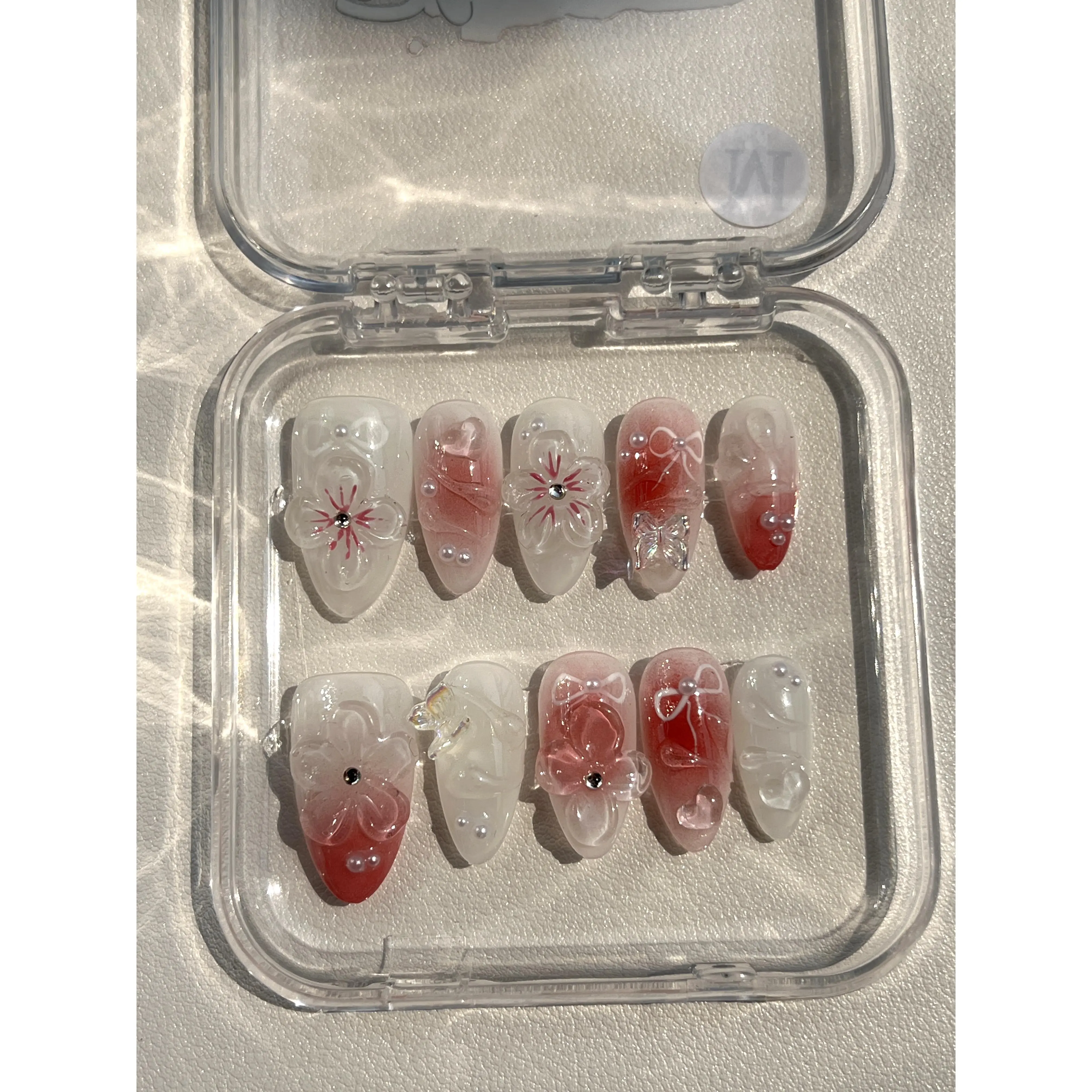 BHI Handmade Almond nails Press-On Nails – Reusable 3D Acrylic, Salon-Quality Design for a Long-Lasting, Natural Finish |                             Perfect for an Effortless At-Home Manicure