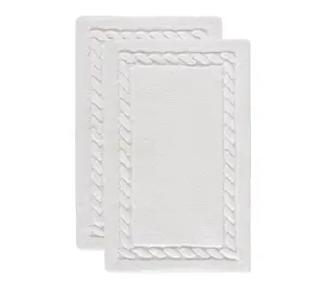 SAFAVIEH Cable Plush 1'-9" X 2'-10" Bath Mat (Set of 2)