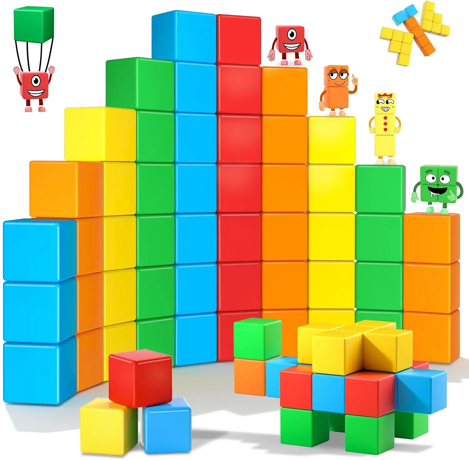 Colorful Building Blocks Set with Fun Characters for Kids Creative Play and Learning Toys