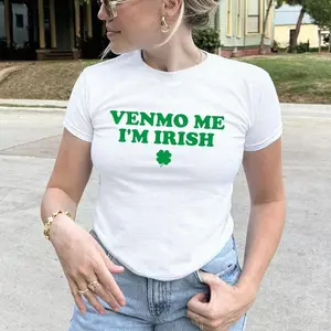 Venmo Me I'm Irish Baby Tee, Irish Baby Tee, Women's Fitted Tee, St Pattys Baby Tee, Funny St Patricks Day Shirt, 90s Style Tee