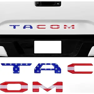 US Flag Raised Tailgate Insert Letters Tailgate Letters Insert Plastic ABS Badge Fits 2016-2023 Toyota Tacoma
