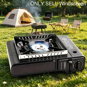 Stainless Steel Camping Stove Windscreen Glass - Suitable for Outdoor Use, Foldable Windscreen, Stove Accessory Tool, Not for Contact with Food, Outdoor Cooking Equipment