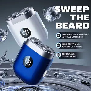 Mini Electric Shaver for Men, Pocket Size Rechargeable, Wet & Dry Portable, Powerful Waterproof Electric Razor for Travel Office, USB Rechargeable Shaver