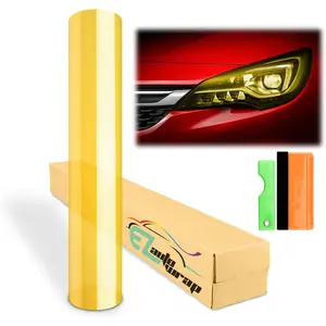 Free Tool Kit 12"x24" (1FT x 2FT) Glossy Golden Yellow Headlight Taillight Fog Light Side Marker Vinyl Tint Film Self Adhesive