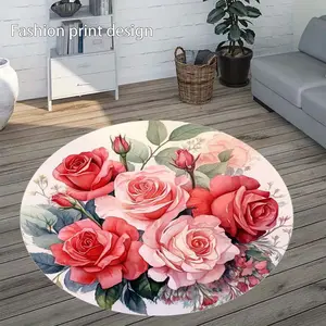1 creative floral floor mat, suitable for bedroom bedside decoration, living room home decoration, balcony decoration, hotel decoration, New Year's holiday decoration, Valentine's Day decoration, Easter decoration, St. Patrick's Day decoration