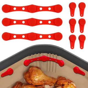 Silicone Air Fryer Magnet Pad, Leather Paper Liner, Air Fryer Liners, Air Fryer Accessories, Air Fryer Attachments, Magnetic Clip, Heat Resistant Fixing Tool, Cooking Utensils, Kitchen, Home
