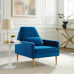 Modway Liliana Performance Velvet Armchair in Navy
