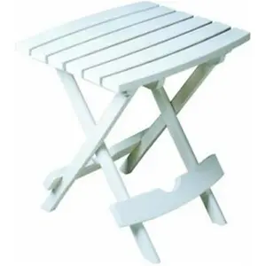 212 MAIN White Resin Side Table - Quick-Fold, Compact, Easy-Open, Portable Outdoor Living Furniture, Patio Table