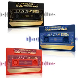 Graduation Party Favors Voice Recordable Greeting Card 300 Second Class of 2026 Custom Voice Guestbook for Graduation Congrats Grad Party Decoration Funny Happy Anniversary Gift