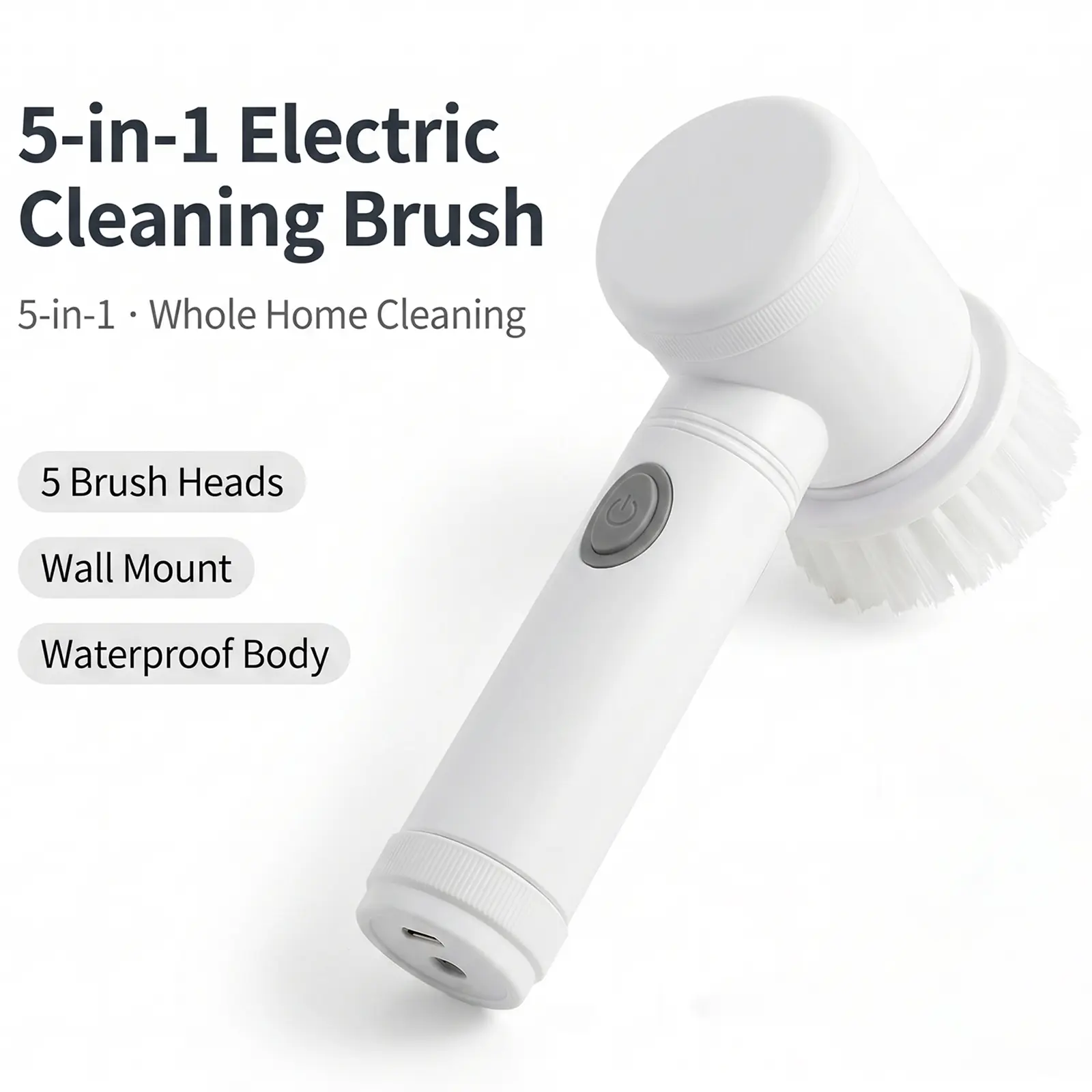 Cordless Electric Cleaning Brush Set - Wireless Power Scrubber with Replaceable Heads, Long-Lasting Battery for Bathroom, Kitchen Power Scrubbing, Multiple Components
